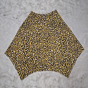 Who What Wear Handkerchief Skirt Sz 2 Cheetah Animal Yellow A-Line Asymmetric